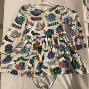 Little sleepies play inchin along twirl dress with body suit